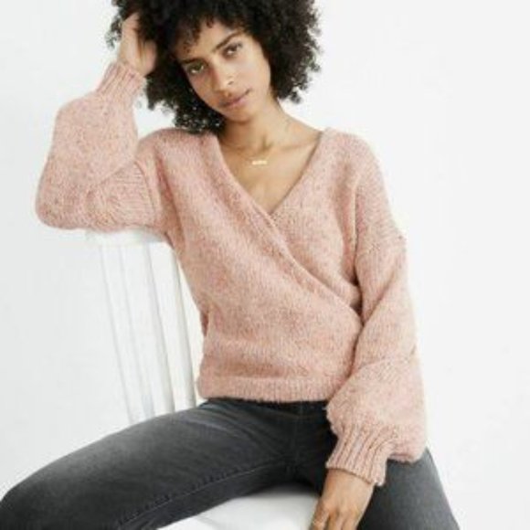 Madewell Sweaters - Madewell Wrap Front Beresford Wool Blend Sweater